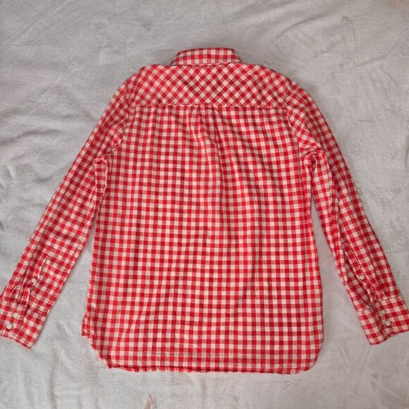 J.Crew Women’s Red Gingham Button Down Shirt Size S Long Sleeve Lightweight - Picture 2 of 11